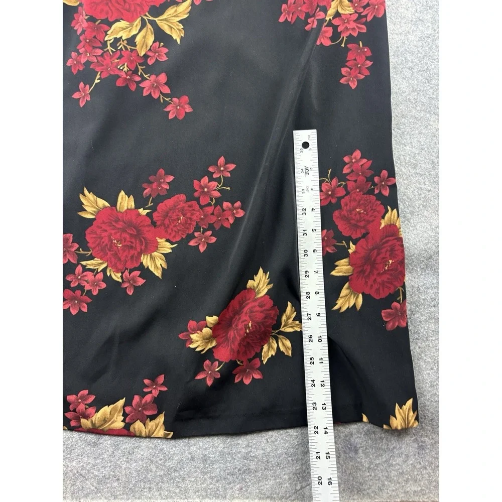 Vintage Studio I Women's 8 Black and Burgandy Floral Maxi Dress Lorelei Gilmore - Picture 7 of 9